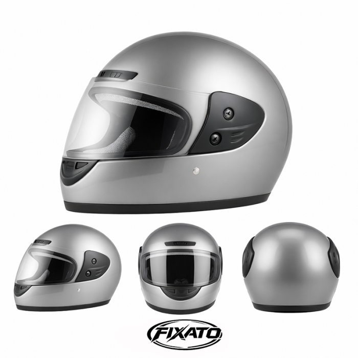 Casca Moto/Scuter Full Face FIXATO, Viziera Detasabila, Marime Universala 59-62cm, Gri [3]