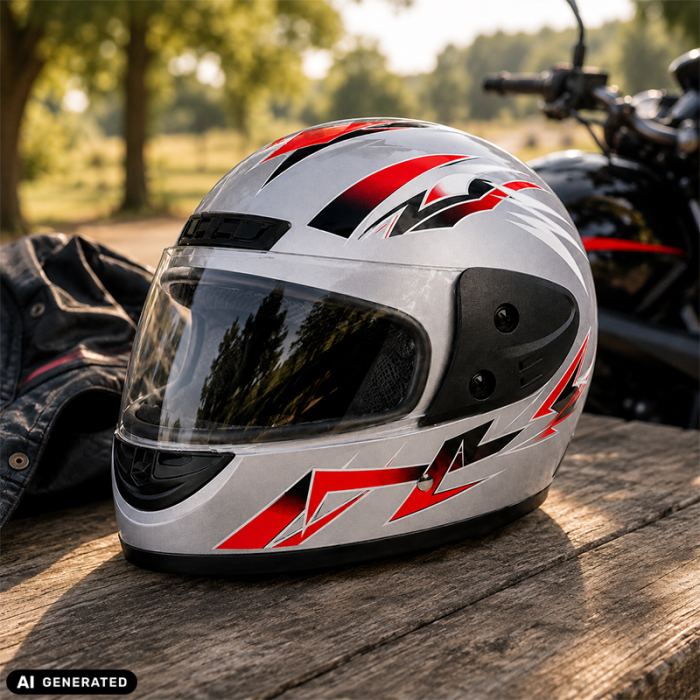 Casca Moto/Scuter Full Face FIXATO, Viziera Detasabila, Marime Universala 59-62cm, Gri [5]