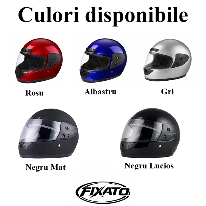 Casca Moto/Scuter Full Face FIXATO, Viziera Detasabila, Marime Universala 59-62cm, Gri [5]
