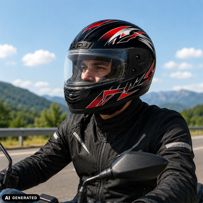 Casca Moto/Scuter Full Face FIXATO, Viziera Detasabila, Marime Universala 59-62cm, Negru [2]