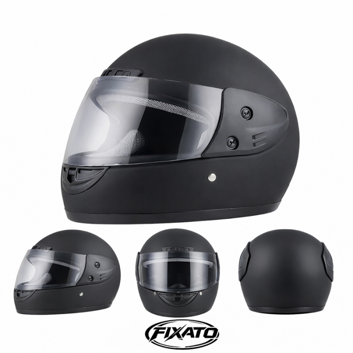 Casca Moto/Scuter Full Face FIXATO, Viziera Detasabila, Marime Universala 59-62cm, Negru Mat [3]