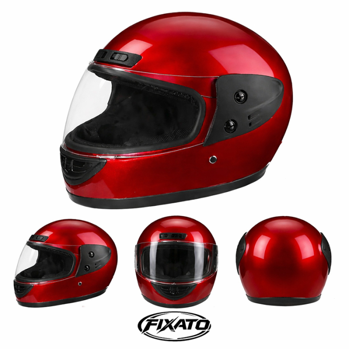 Casca Moto/Scuter Full Face FIXATO, Viziera Detasabila, Marime Universala 59-62cm, Rosu [3]