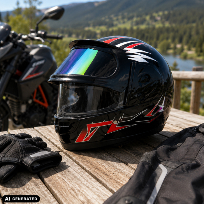 Casca Moto/Scuter Full Face FIXATO, Viziera Dubla, Marime Universala 59-62cm, Negru [5]