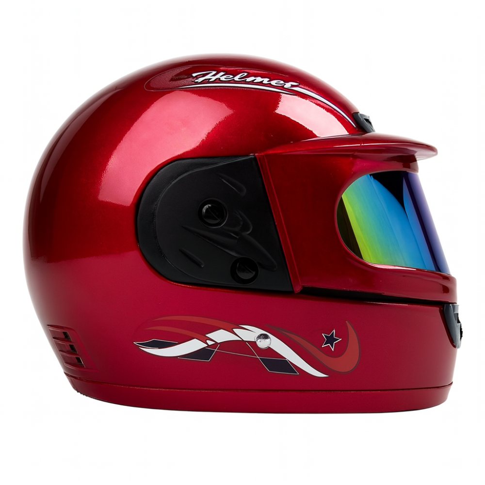 Casca moto/scuter Full face unisex, cu Viziera Dubla, FIXATO, marime universala 56-62cm, Rosu [2]