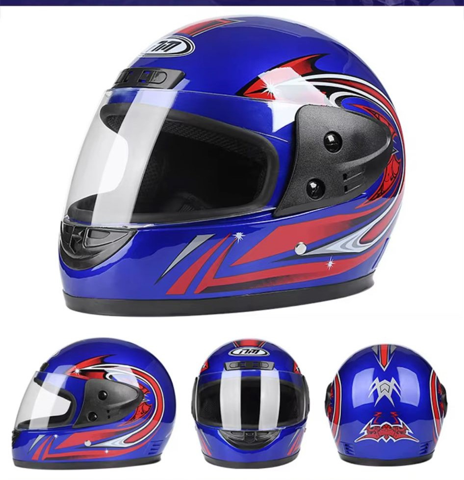 Casca moto/scuter Full face unisex, cu viziera, marime universala 56-62cm, albastra [2]