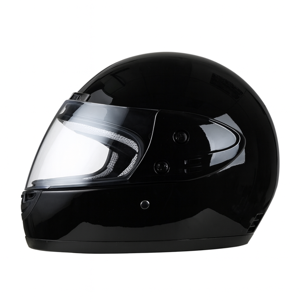 Casca moto/scuter Full face unisex, cu viziera, marime universala 56-62cm, Negru Lucios [5]