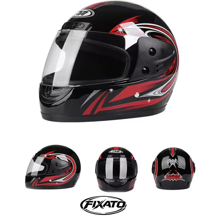 Casca Moto/Scuter Full Face FIXATO, Viziera Detasabila, Marime Universala 59-62cm, Negru [3]