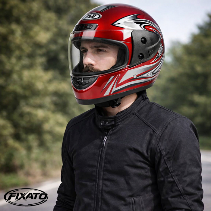 Casca Moto/Scuter Full Face FIXATO, Viziera Detasabila, Marime Universala 59-62cm, Rosie [6]