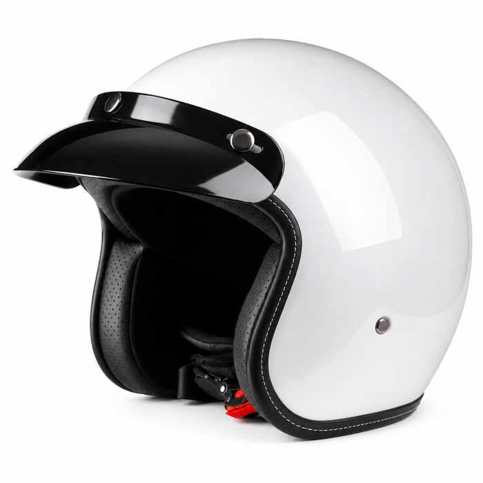 Casca Moto/Scuter Retro FIXATO Vintage, Interior Confortabil, Prindere rapida, Alb, XL 60-61cm [1]