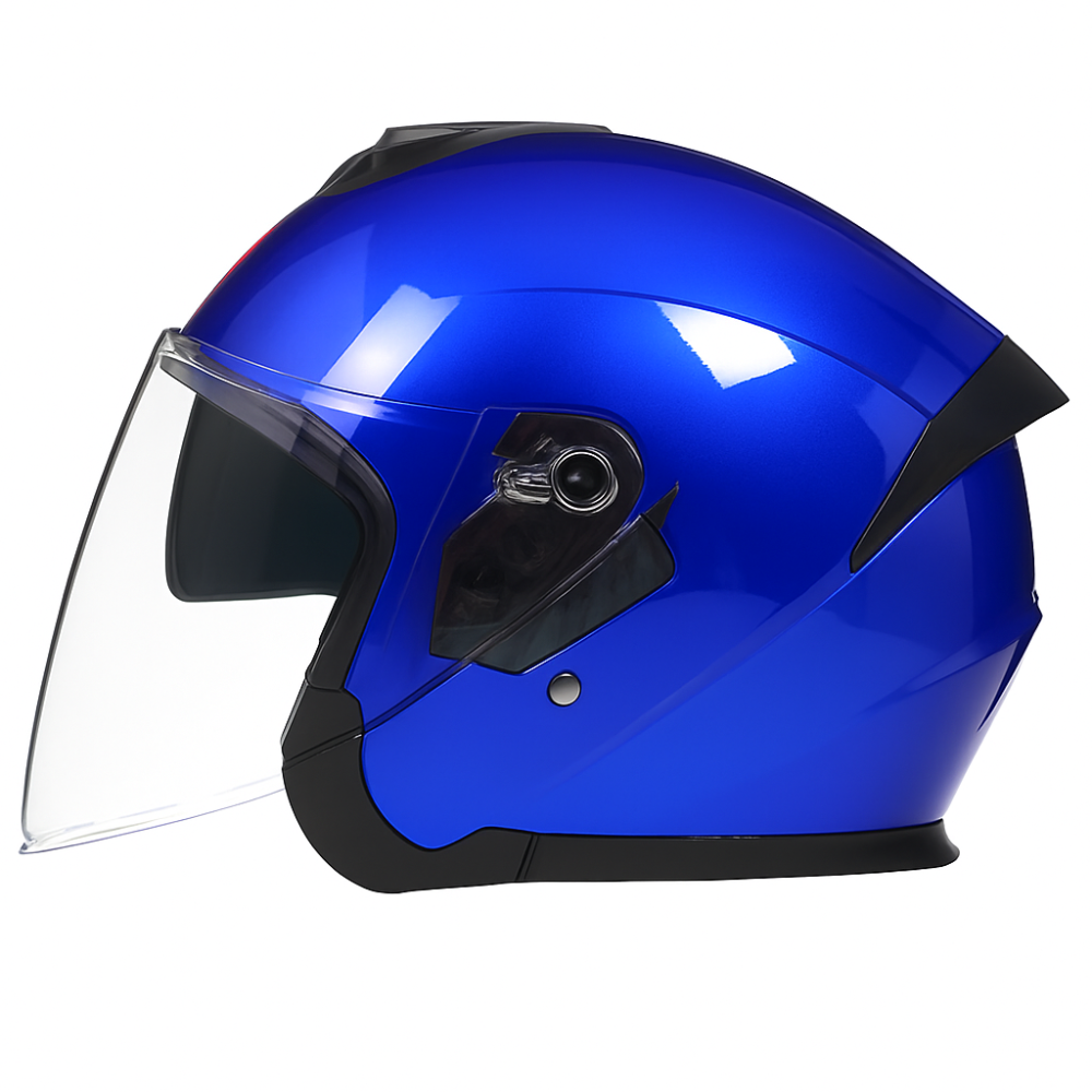 Casca moto/scuter unisex, cu vizor, marime universala 56-62cm, albastra, FIXATO [1]