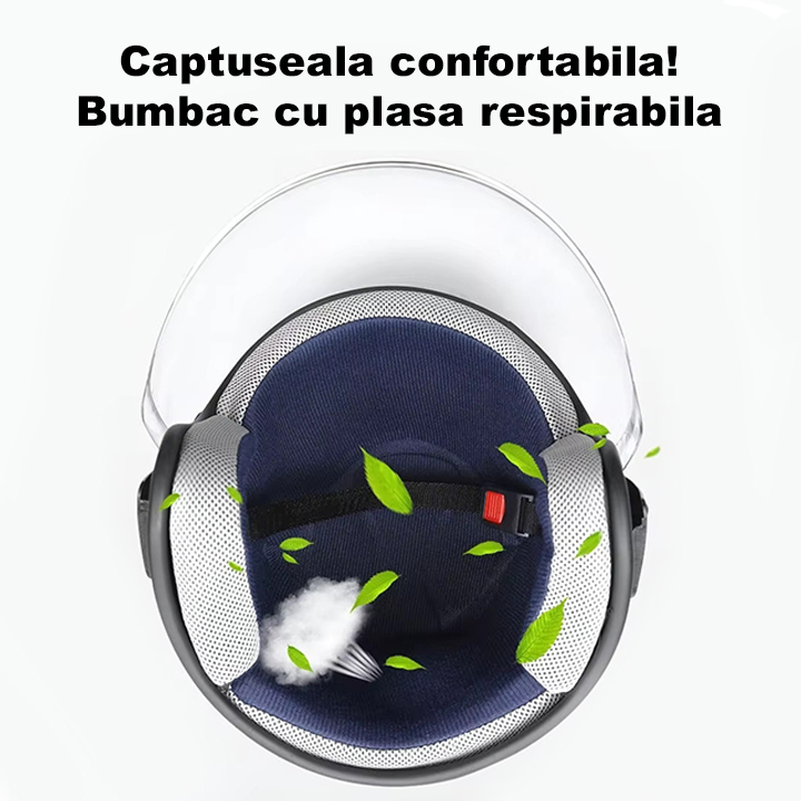 Casca moto/scuter unisex, cu vizor, marime universala 56-62cm, FIXATO, neagra [4]