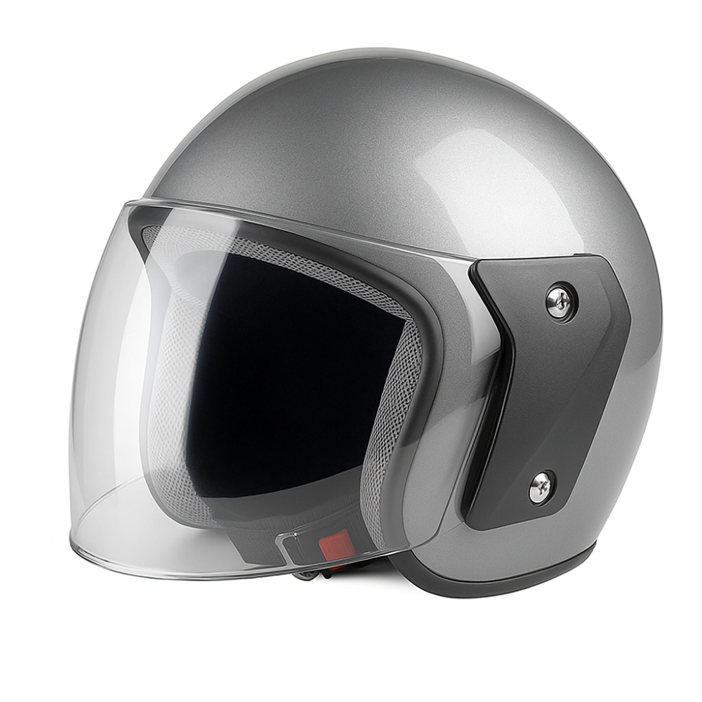 Casca moto/scuter unisex, cu vizor, marime universala 56-62cm, Gri [1]