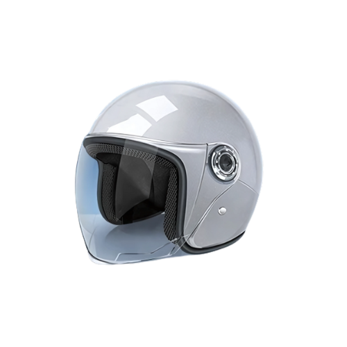 Casca moto/scuter unisex, cu vizor, marime universala 56-62cm, gri, FIXATO [1]