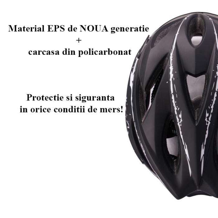 Casca protectie Bicicleta/Trotineta Electrica FIXATO, Viziera detasabila, Aerodinamica, Disipare buna a caldurii si Ventilatie eficienta, Dimensiune reglabila, Alb cu Negru [3]