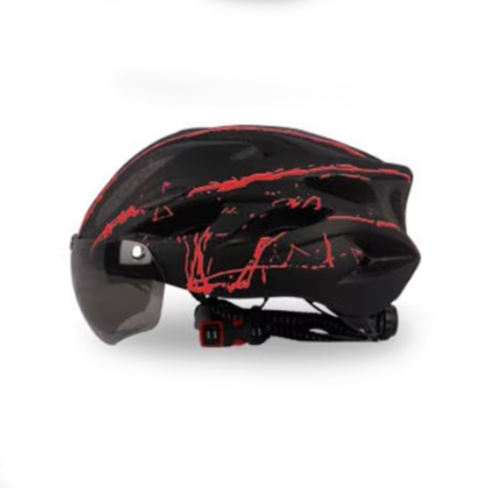 Casca protectie Bicicleta/Trotineta Electrica FIXATO, Viziera detasabila, Aerodinamica, Disipare buna a caldurii si Ventilatie eficienta, Dimensiune reglabila, Negru cu Rosu [2]
