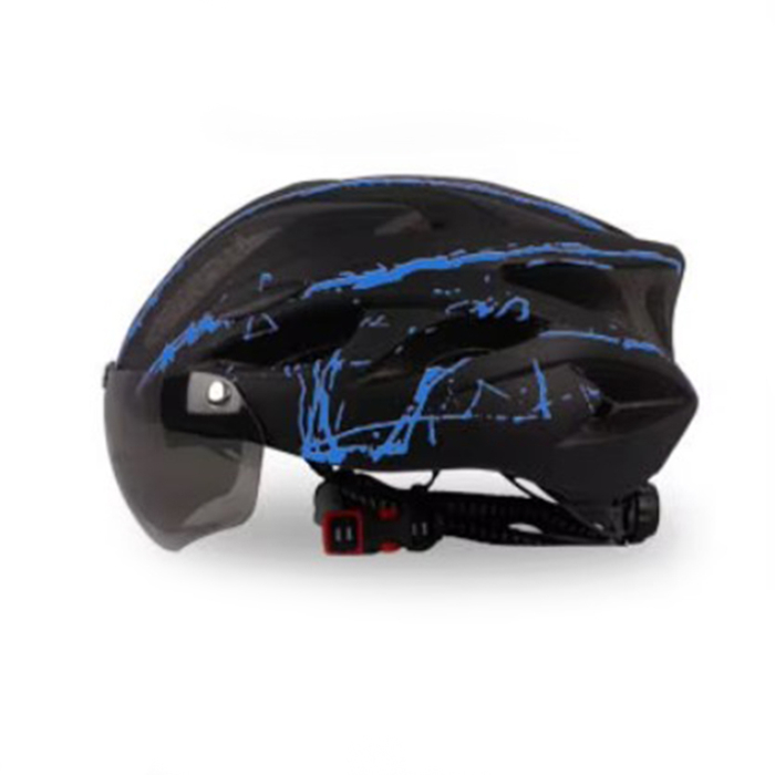 Casca protectie Bicicleta/Trotineta Electrica FIXATO, Viziera detasabila, Aerodinamica, Disipare buna a caldurii si Ventilatie eficienta, Dimensiune reglabila, Negru cu Albastru [7]