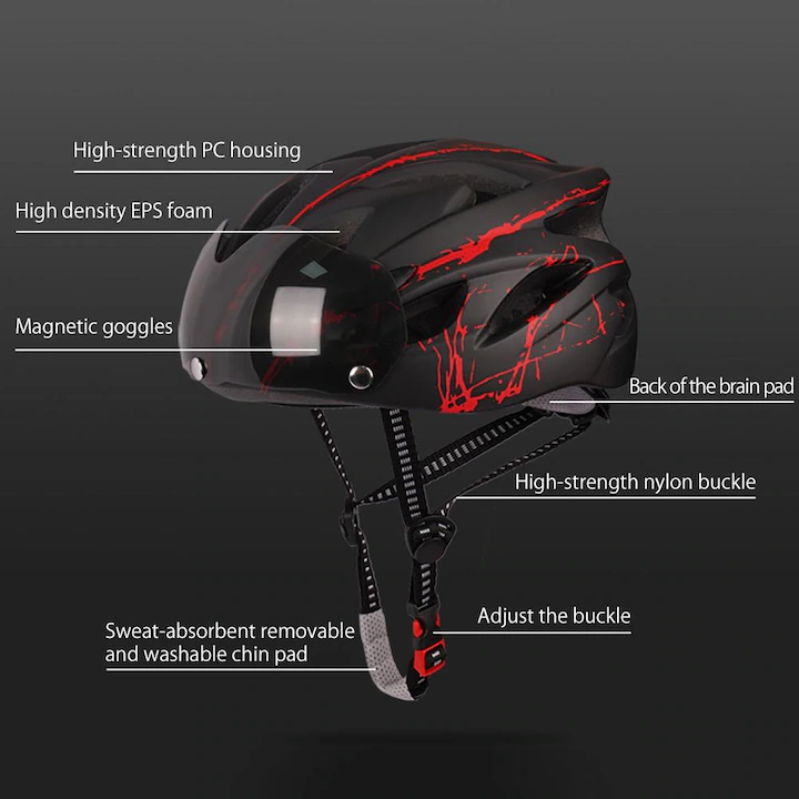 Casca protectie Bicicleta/Trotineta Electrica FIXATO, Viziera detasabila, Aerodinamica, Disipare buna a caldurii si Ventilatie eficienta, Dimensiune reglabila, Alb cu Negru [9]
