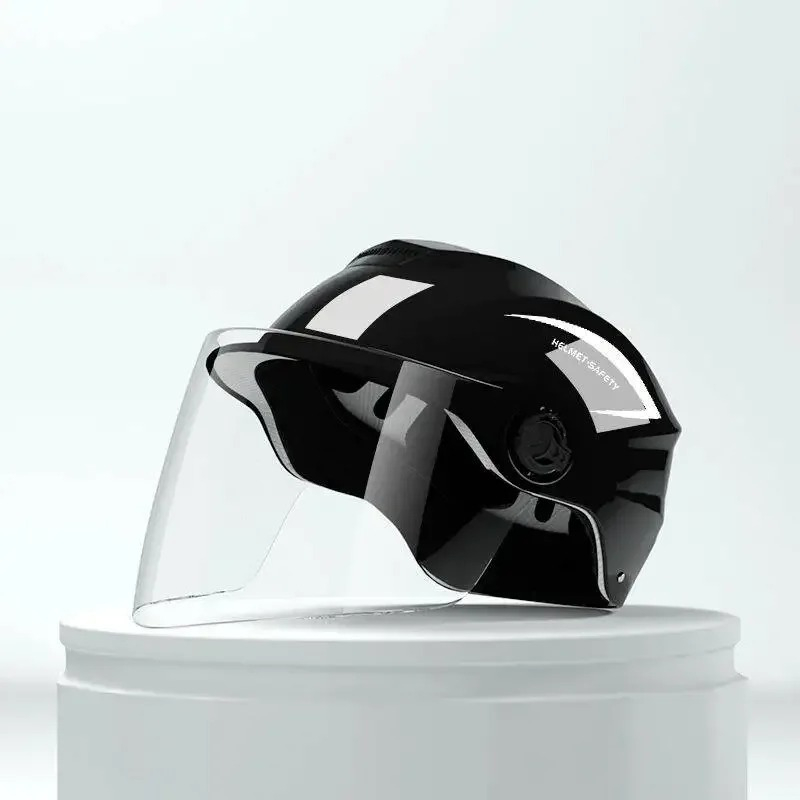 Casca scuter/bicicleta electrica Unisex cu vizor, marime universala 54-60 cm, Negru, FIXATO [4]