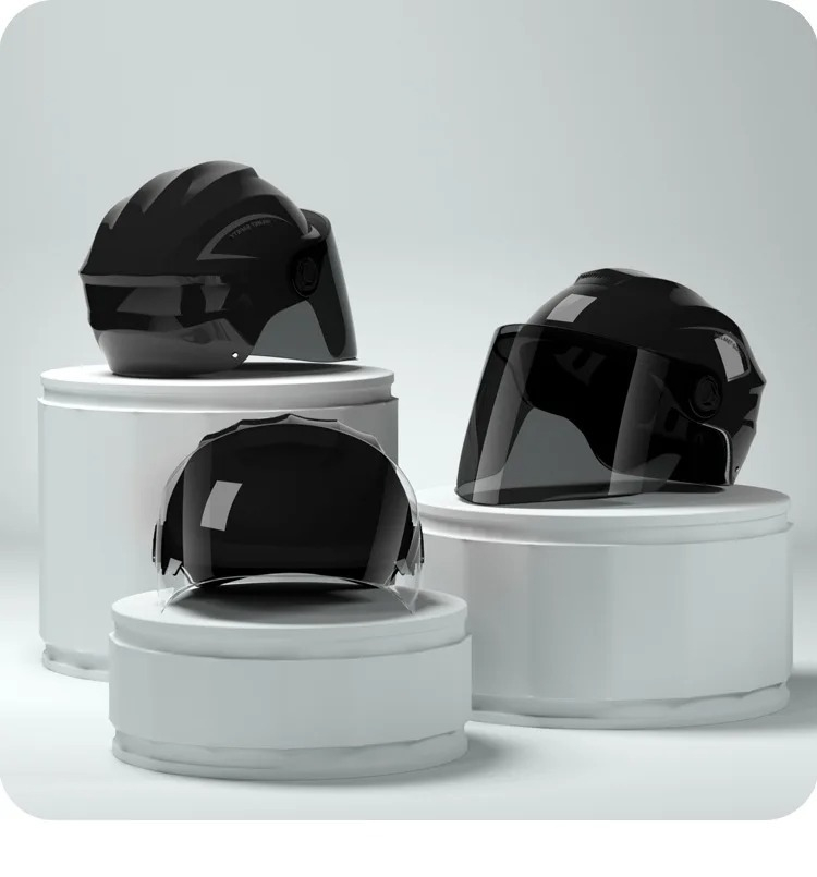 Casca scuter/bicicleta electrica Unisex cu vizor, marime universala 54-60 cm, Negru, FIXATO [3]