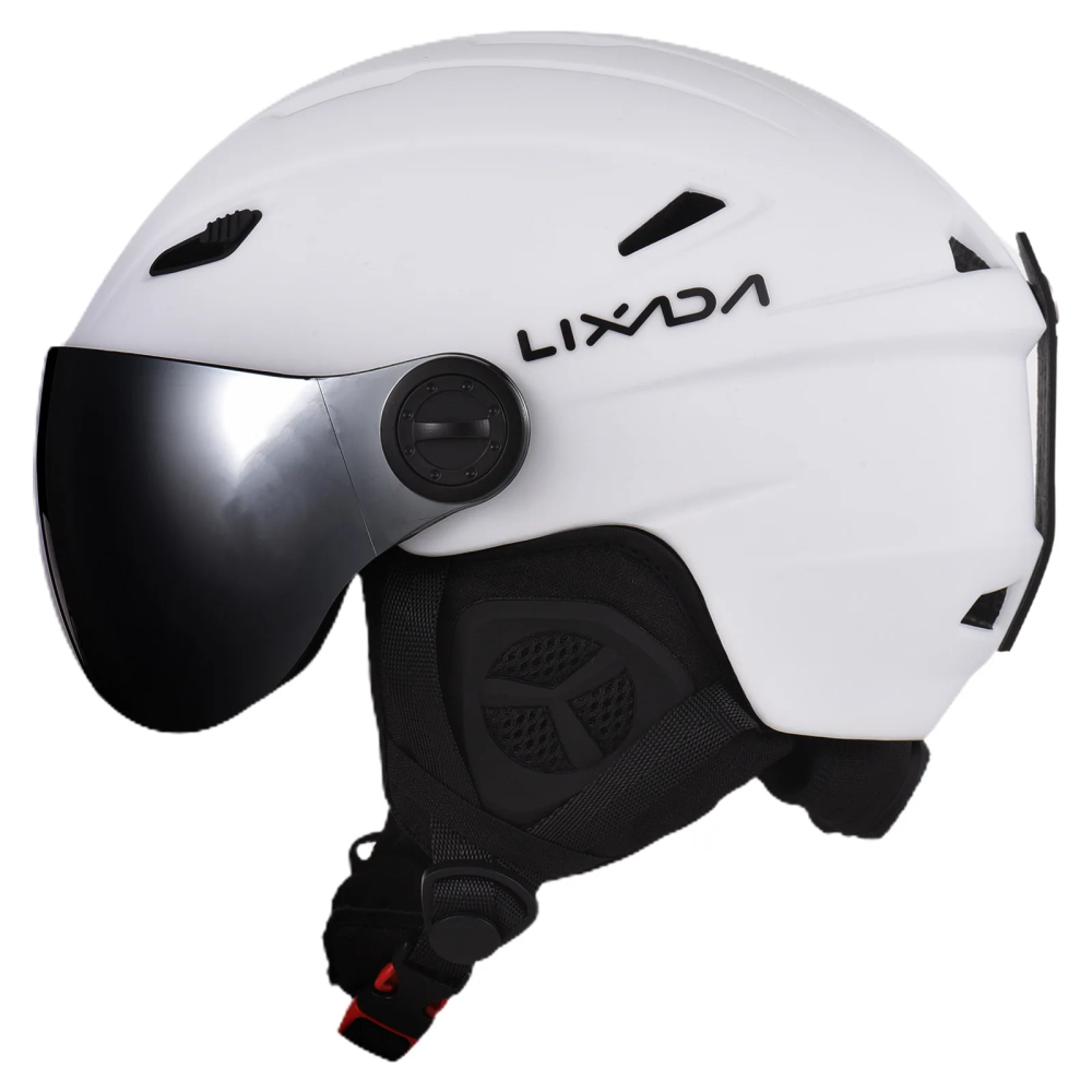 Casca Ski/Snowboard, Cu Viziera dubla anti-ceata si anti-UV, FIXATO, Dimensiune reglabila, Circumferinta 58-62, Alb [3]