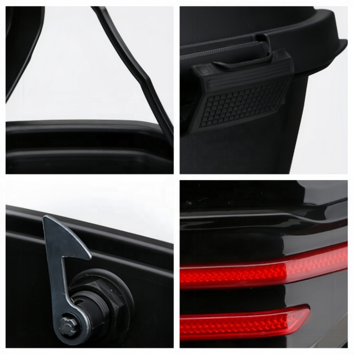 Cutie portbagaj moto / scuter, 39x39x29 cm, FIXATO, cu cheie și sistem antifurt, Negru [4]