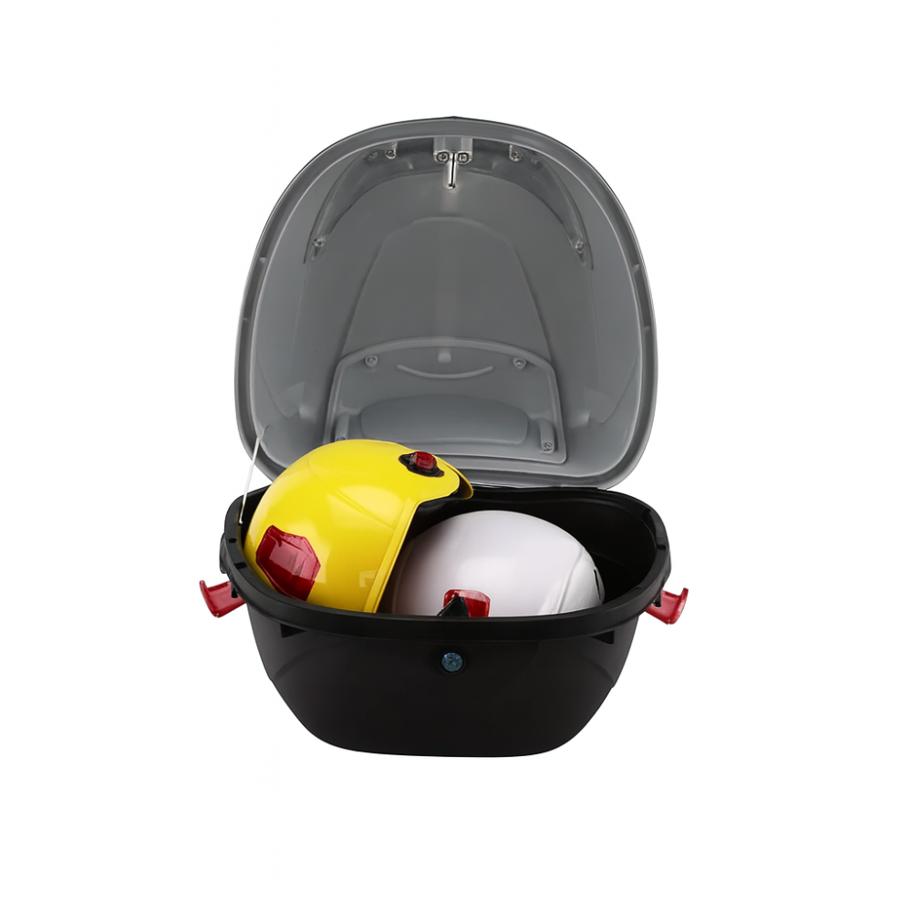 Cutie portbagaj moto / scuter, 41x38x28 cm, FIXATO, cu cheie și sistem antifurt, Negru [2]