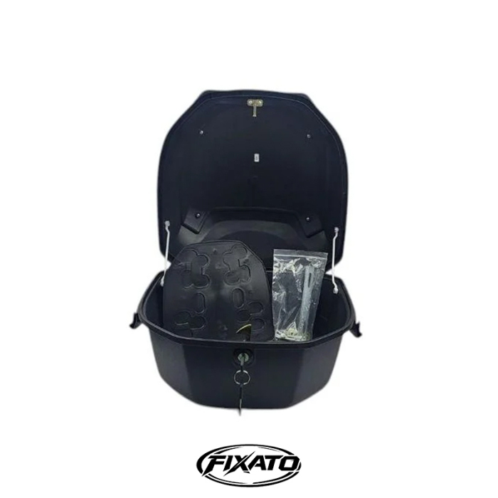 Cutie Portbagaj Moto / Scuter FIXATO, 43x37x30 cm, cu cheie și sistem antifurt, Negru cu Rosu [6]