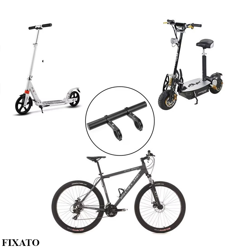 Extensie Ghidon Bicicleta, Trotineta Electrica, Scuter, Suport telefon, Pedometru, Claxon, 20 cm, include Banda Cauciuc anti-zgariere ghidon, FIXATO, Negru [5]