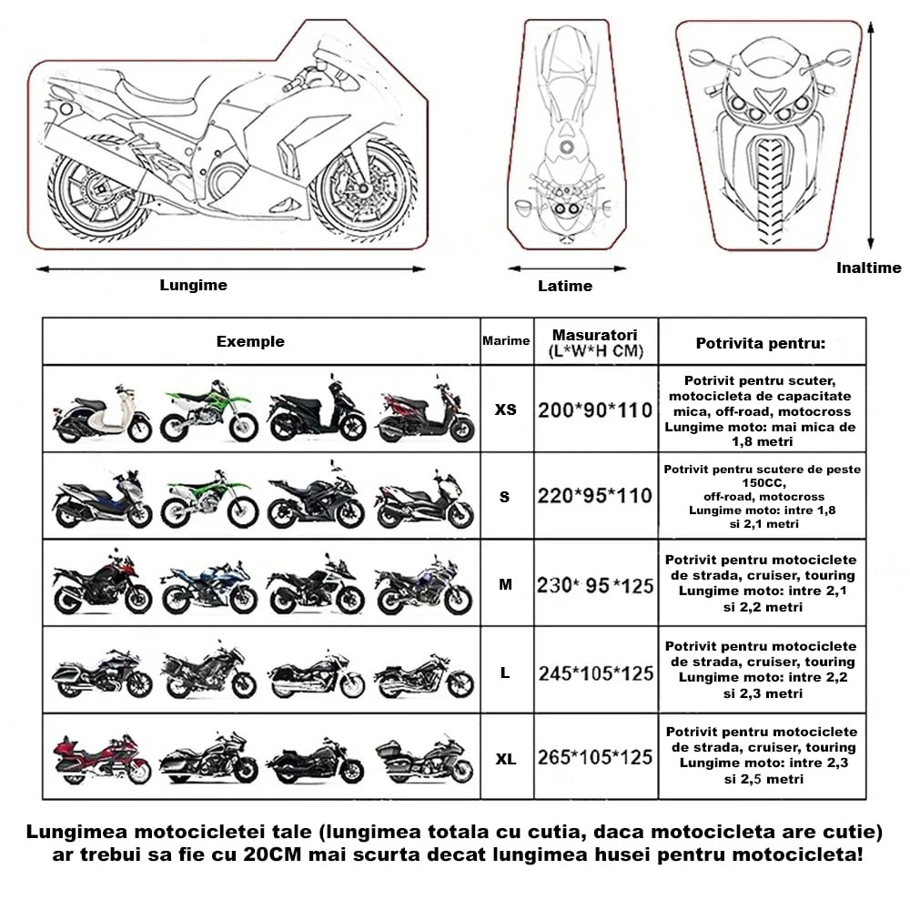 Husa Protectie Moto / Scuter marimea XS, impermeabila, rezistenta la praf, negru, FIXATO [2]