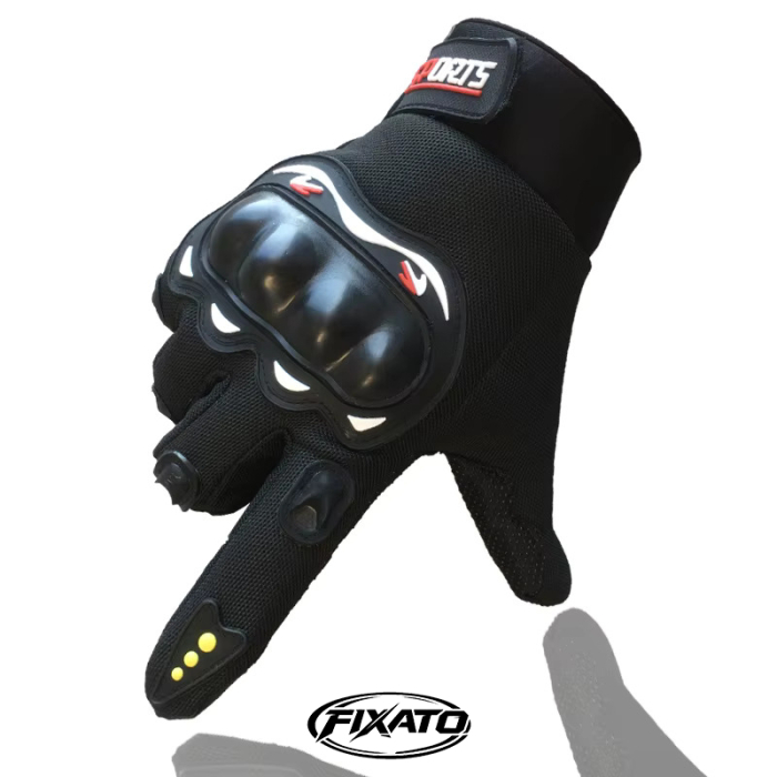 Manusi Moto FIXATO, Protectie Avansata, Anti-Alunecare, Touchscreen, Respirabile, Rezistente la Socuri, Negru [7]