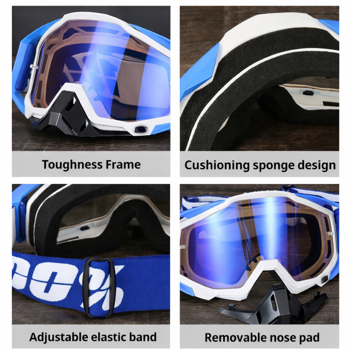 Ochelari Moto ATV / Enduro / Cross, FIXATO, Lentila Argintie, Rama Negru [5]