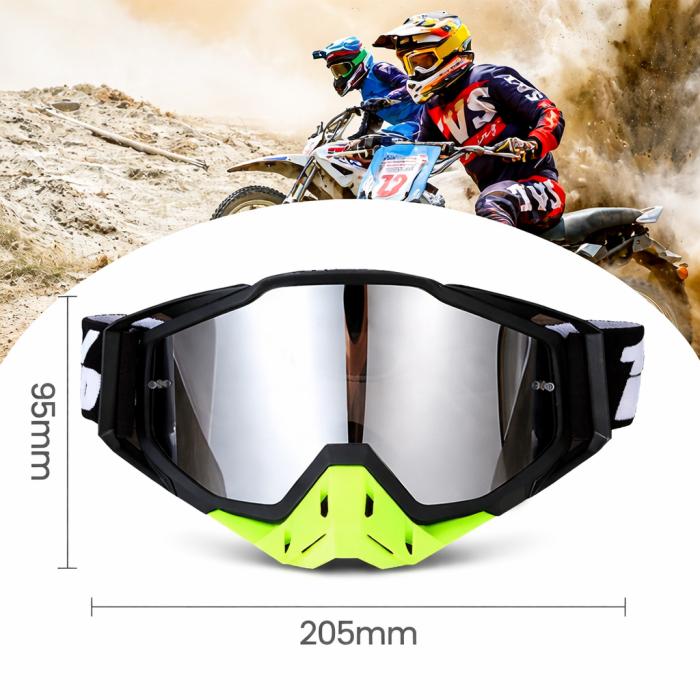 Ochelari Moto ATV / Enduro / Cross, FIXATO, Lentila Aurie, Rama Negru cu Alb [4]