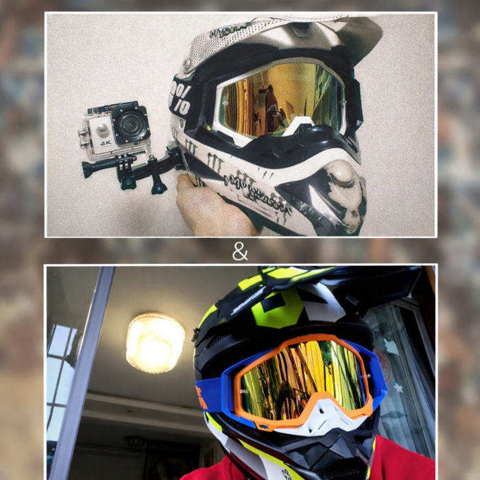 Ochelari Moto ATV / Enduro / Cross, FIXATO, Lentila Transparenta, Rama Albastru cu Alb [3]