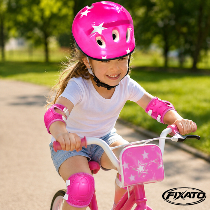 Set Protectie Pentru Copii 7 in 1 FIXATO, Casca pentru 4-12 ani, Genunchiere, Cotiere si Aparatori Incheieturi, pentru Ciclism, Patinaj, Skateboard, Roz [2]