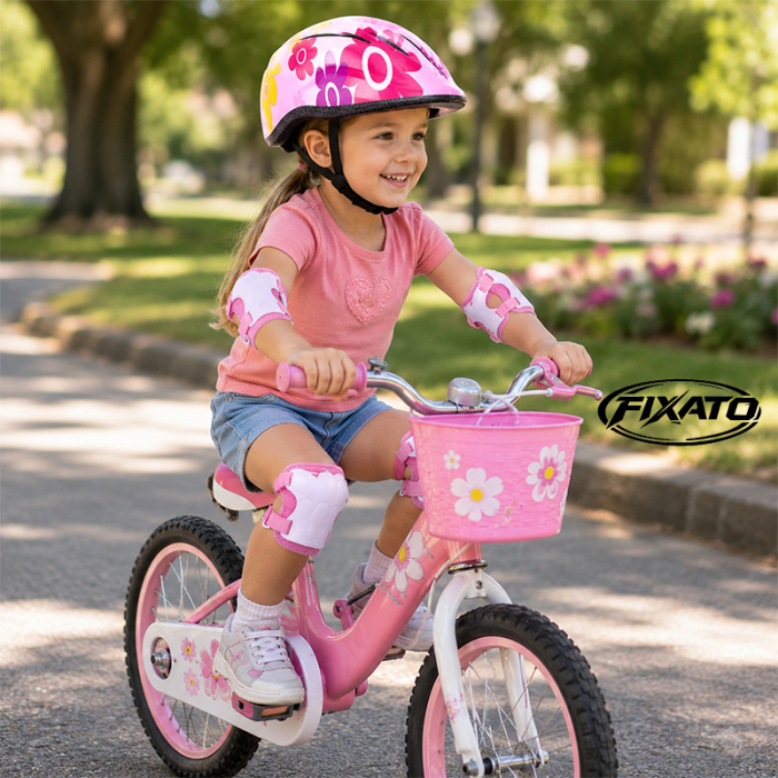 Set Protectie pentru Copii FIXATO 7 in 1, Casca pentru 3-8 ani, Genunchiere, Cotiere, Aparatori Incheieturi, pentru Bicicleta, Trotineta, Role, Marimea XS, Roz [2]
