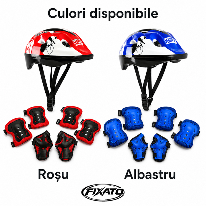 Set Protectie pentru Copii FIXATO, Casca 7 in 1 pentru Copil 3-14 ani, Genunchiere, Cotiere, Aparatori Incheieturi, pentru Ciclism, Patinaj, Skateboard, Ideal pentru Bicicleta, Trotineta, Role, Patine [5]
