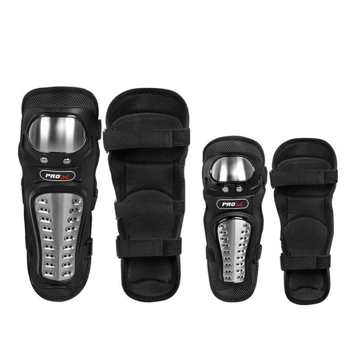 Set Protectii Moto Genunchi si Coate, Curele Ajustabile, Design Ergonomic, Pentru Moto, Scuter, ATV, Enduro, Bicicletă, FIXATO, Negru [2]