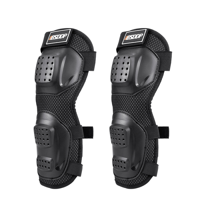 Set Protectii Moto pentru Genunchi si Coate, ABS Durabil, Usoare, Confortabile, Reglabile, Pentru Moto, Scuter, ATV, Enduro, Bicicleta, FIXATO, Negru [3]