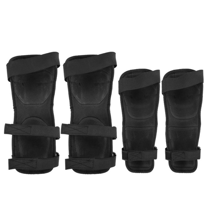 Set Protectii Moto pentru Genunchi si Coate, ABS Durabil, Usoare, Confortabile, Reglabile, Pentru Moto, Scuter, ATV, Enduro, Bicicleta, FIXATO, Negru [2]