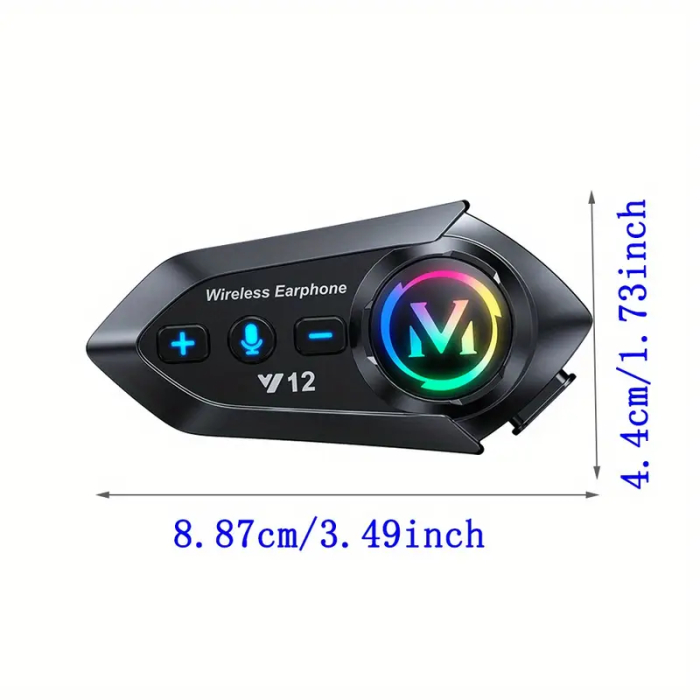 Sistem de Comunicare Moto Bluetooth, Intercom Casca Moto/Scuter, Afișaj LED RGB, Anulare Zgomot, Răspuns Automat, Navigație Vocală, Muzică, Impermeabil IPX6, Încărcare USB, FIXATO, Negru [4]