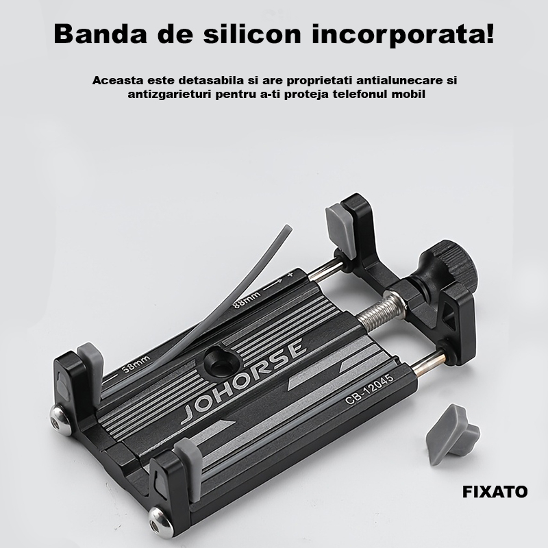 Suport de telefon pentru Bicicleta/Motocicleta/Scuter/Trotineta, FIXATO, Aluminiu, Negru [3]