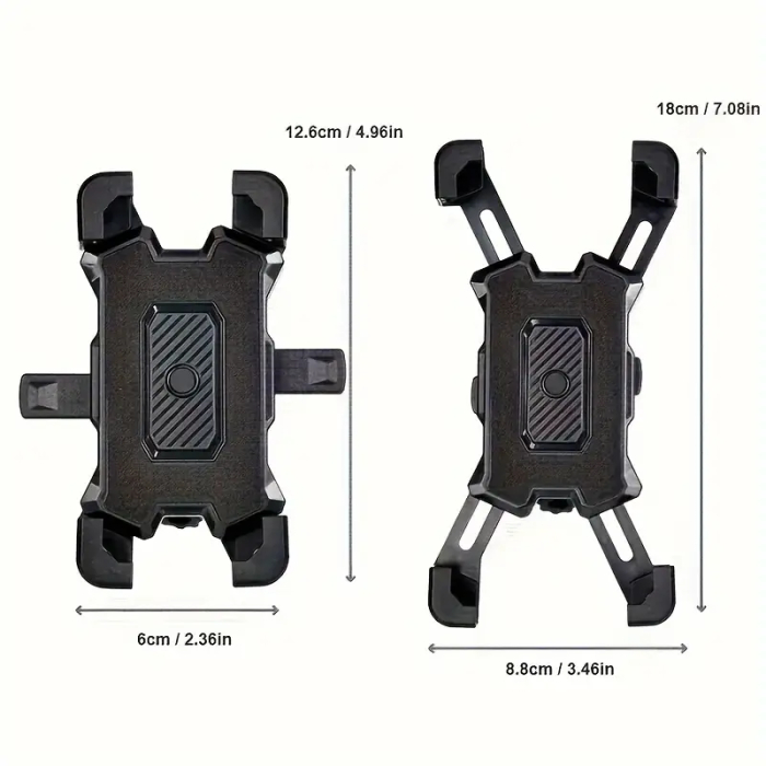 Suport de Telefon pentru Moto/Scuter/Bicicleta/Trotineta, FIXATO,  prindere pe ghidon. Negru [5]