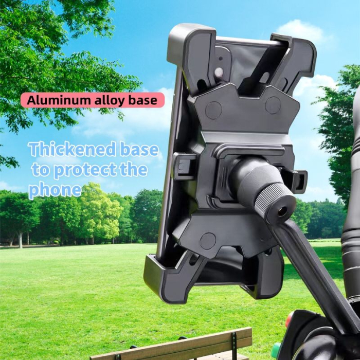 Suport de Telefon pentru Moto/Scuter/Bicicleta/Trotineta, FIXATO, prindere pe oglinda, Negru [4]