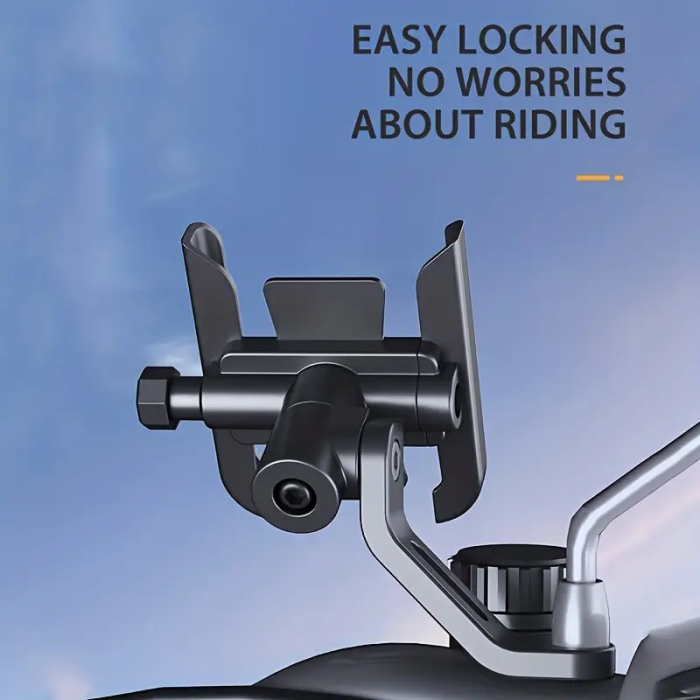 Suport de telefon pentru motocicleta/bicicleta/scuter, montare pe ghidon sau oglinda retrovizoare, reglabil, negru, FIXATO [6]