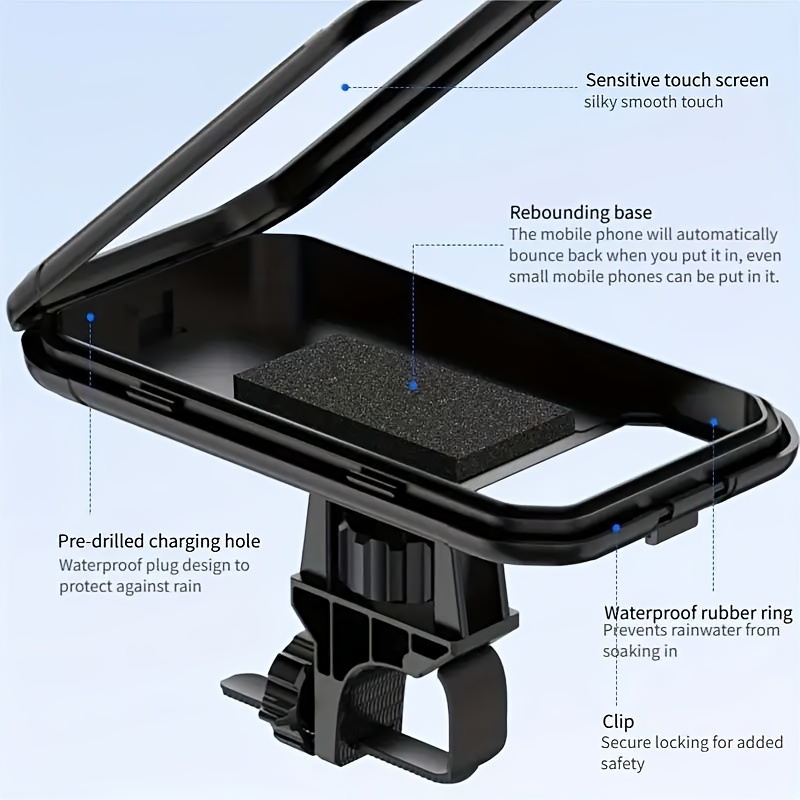 Suport pentru telefon mobil rotativ 360°, rezistent la apa, pentru bicicleta electrica, motocicleta, bicicleta de munte, masina, rezistent la socuri, pentru navigatie mobila, FIXATO [2]
