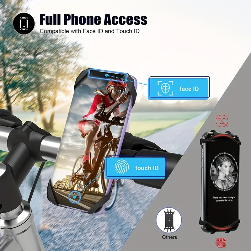 Suport telefon universal pentru bicicleta, FIXATO, rotativ 360°, montaj pe ghidon, silicon, compatibil bicicleta, scuter, carut, trotineta, Verde [4]