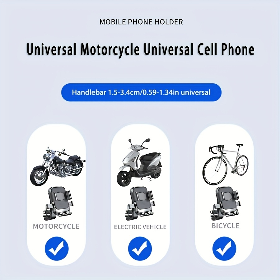 Suport universal pentru telefon mobil pentru motocicleta, scuter, bicicleta, material ABS, suport fix si rotativ pentru navigatie GPS pentru motocicleta, bicicleta, oglinda sau ghidon, FIXATO [6]