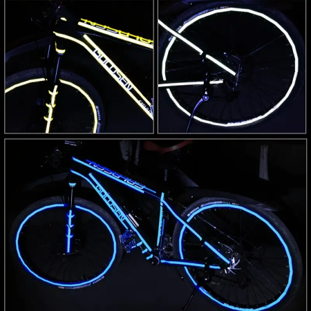 Banda reflectorizanta pentru biciclete, motociclete, masini, FIXATO, autoadeziva, rezistenta la apa, lungime 8m, Albastru [4]