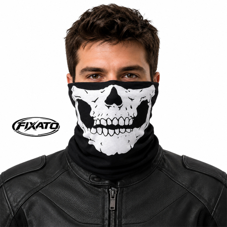 Bandana Moto FIXATO, Protectie UV, Material elastic, respirabil, Marime universala, Negru [1]
