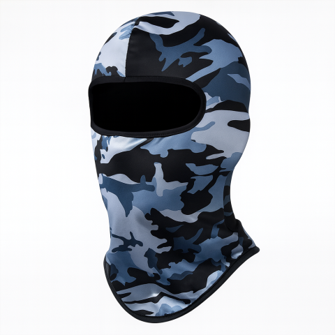 Cagule si bandane - Cagula Camuflaj FIXATO, Unisex, Protectie UV, Material elastic, respirabil, Marime universala, Shadow Grey